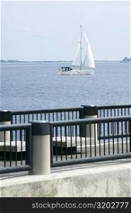 Sailboat sailing in a river, Waterfront Park, Cooper River, Charleston, South Carolina, USA