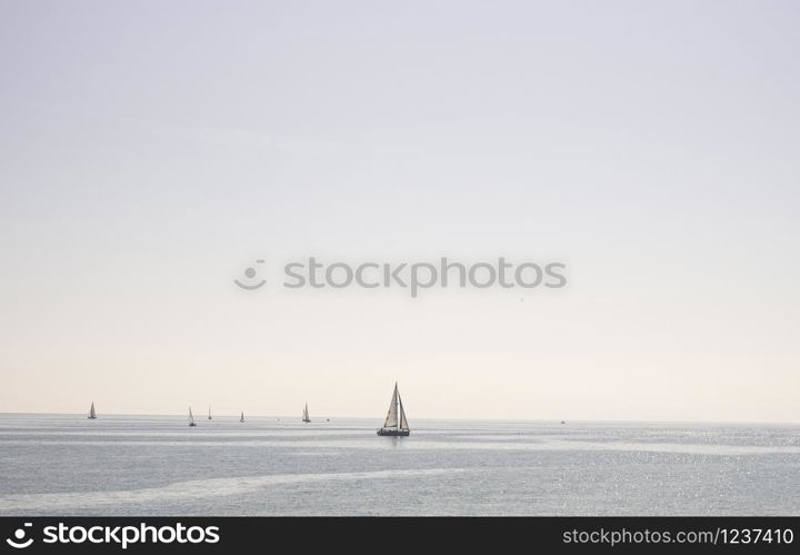 sailboat sailing in the sea in a clear day