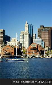 Sailboats in the river, Boston Harbor, Boston, Massachusetts, USA