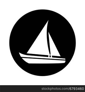 Sailing boat icon illustration design