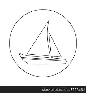 Sailing boat icon illustration design
