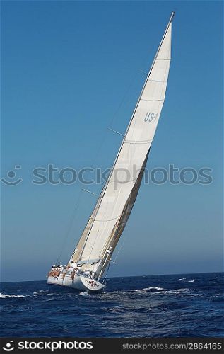 Sailing Boat in Yacht Race