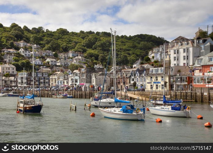 Sailing boats on the Looe Estuary, Cornwall, England.