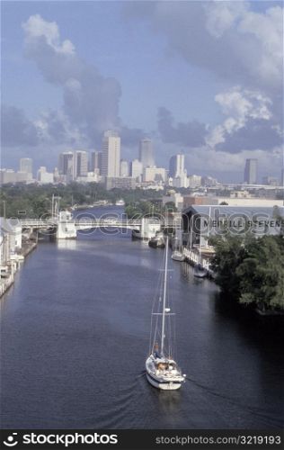 Sailing Down a River Towards Miami