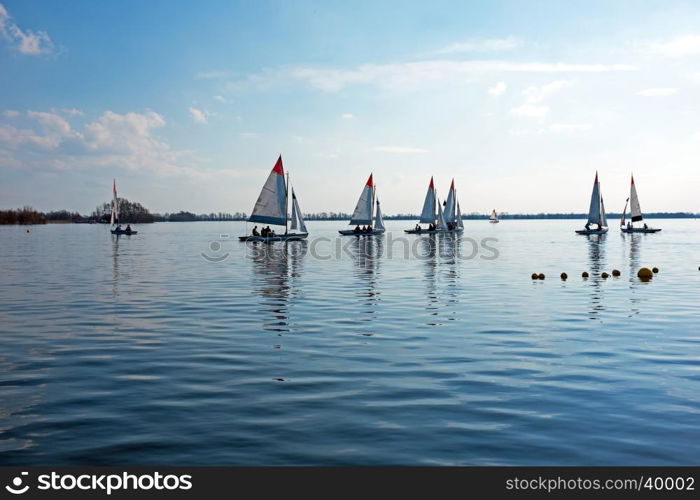 Sailing on the Loosdrechtse plassen in the Netherlands