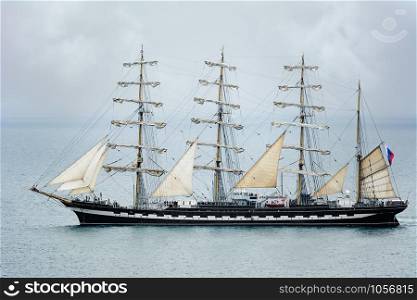 Sailing Ships in the Black Sea. Sailing Ship in the Sea
