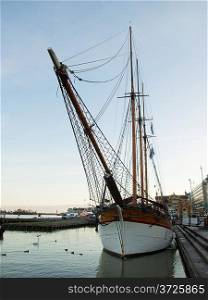 Sailing vessel in the center of Helsinki, Finland