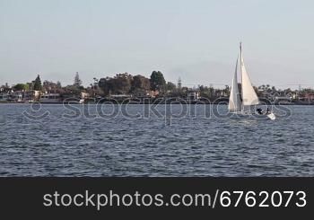 Sailing yacht in the bay