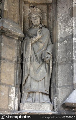 Saint Alode statue, Saint Germain l&rsquo;Auxerrois church, Paris