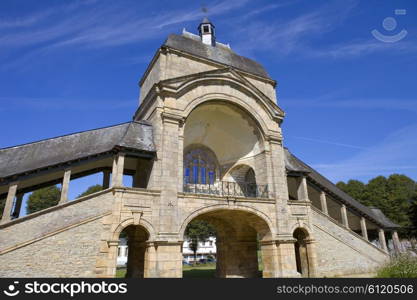 saint anne d&rsquo;auray entrance to the basilica in brittany, france