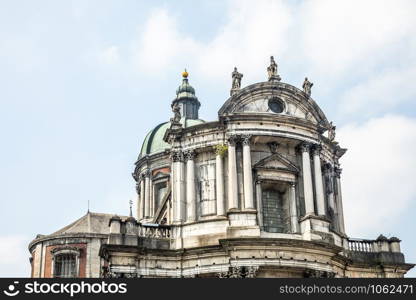 Saint Aubin&rsquo;s catherdral facade in the historic center of Namur, Wallonia, Belgium