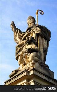 Saint Augustine sculpture, Charles bridge, Prague, Czech republic