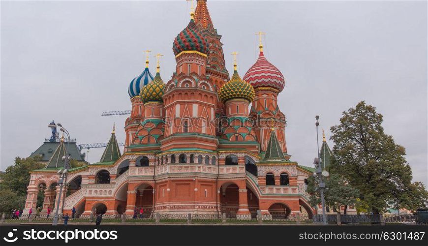Saint Basil&rsquo;s (Resurrection) Cathedral tops on the Moscow Russia. Red Square.