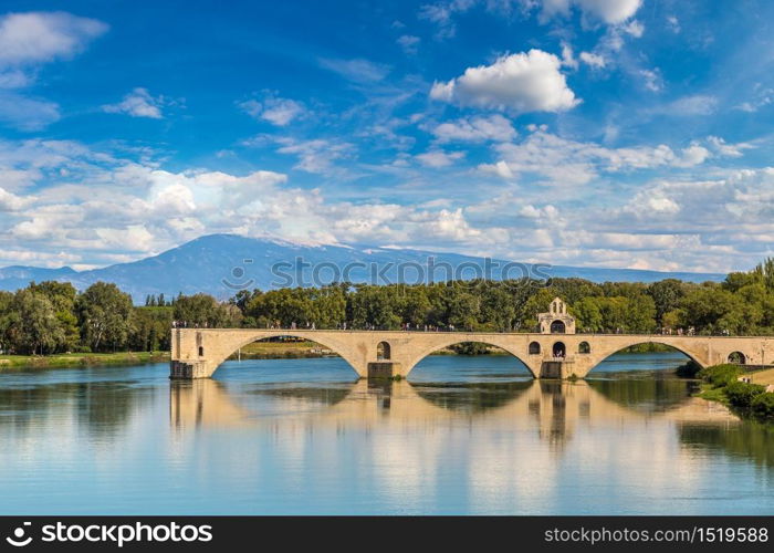 Saint Benezet bridge in Avignon in a beautiful summer day, France