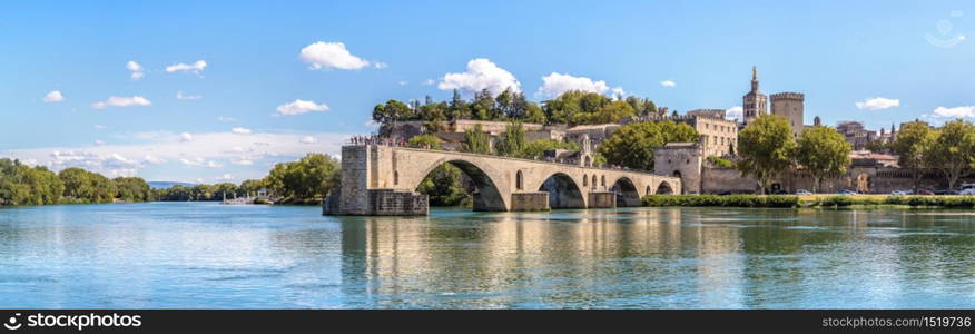 Saint Benezet bridge in Avignon in a beautiful summer day, France