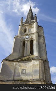 Saint Emilion ancient gothic church, Aquitaine, France