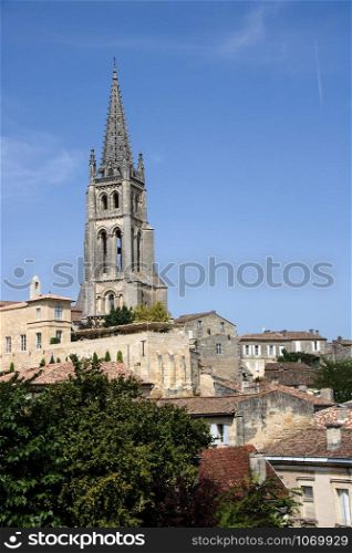 Saint Emilion - France - ON 08/26/2017 - view of the village of Saint Emilion, France