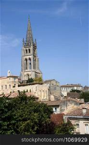 Saint Emilion - France - ON 08/26/2017 - view of the village of Saint Emilion, France