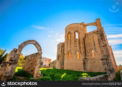 Saint George cathedral ruined facade, Famagusta, North Cyprus