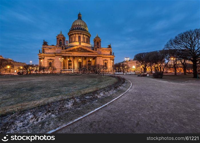 Saint Isaac?s Cathedral in the Evening, Saint Petersburg, Russia