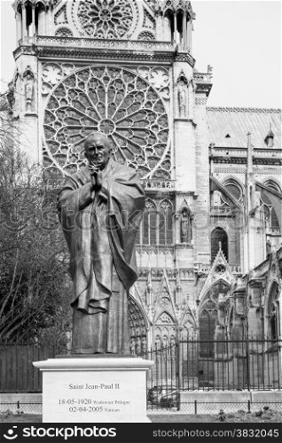 Saint Jean Paul II at the Cathedral of Notre Dame, Paris