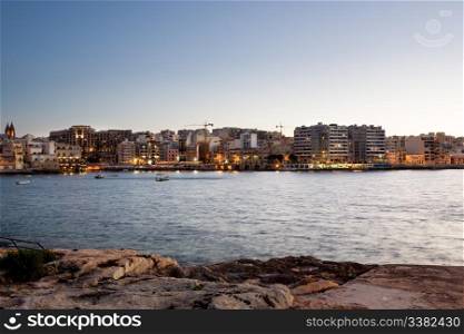 Saint Julians Bay in Malta
