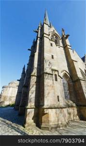 Saint-Leonard church, Fougeres, France. Established in 12th century, reconstructed in 15th and 16th.