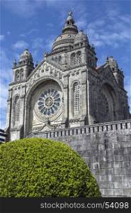 Saint Lucia Basilica (Temple of the Holy Heart of Jesus) on St Lucia Mountain overlooking the city of Viana do Castelo in northern Portugal.