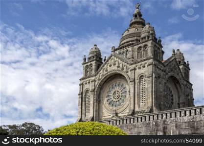 Saint Lucia Basilica (Temple of the Holy Heart of Jesus) on St Lucia Mountain overlooking the city of Viana do Castelo in northern Portugal.