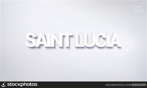 Saint Lucia, text design. calligraphy. Typography poster. Usable as Wallpaper background