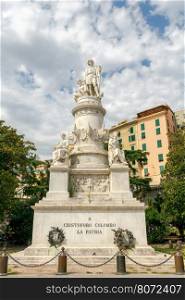 Saint Margherita Ligure. Monument to Christopher Columbus.. Monument to Christopher Columbus on the waterfront in Saint Margherita Ligure.