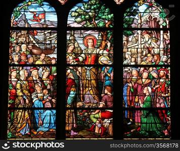 Saint Mary Magdalene, stained glass, Saint Severin church, Paris, France