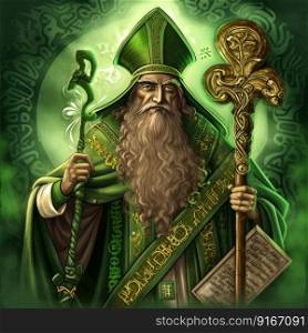 Saint Patrick day character. Irish man face. Generate Ai. Saint Patrick day character. Irish man face