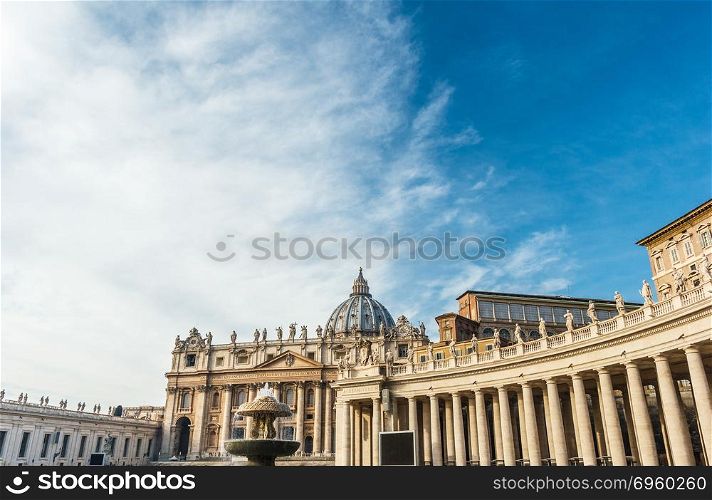 Saint Peter&rsquo;s Basilica.. Saint Peter&rsquo;s Basilica with blue sky.