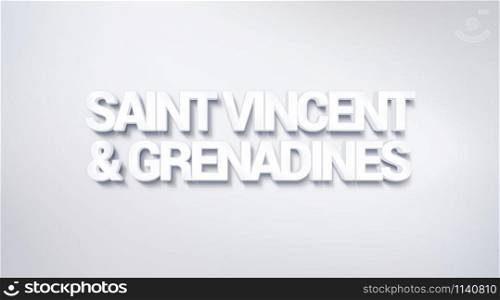Saint Vincent and Grenadines, text design. calligraphy. Typography poster. Usable as Wallpaper background