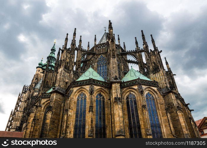 Saint Vitus Cathedral, Prague, Czech Republic. European town, famous place for travel and tourism. Saint Vitus Cathedral, Prague, Czech Republic