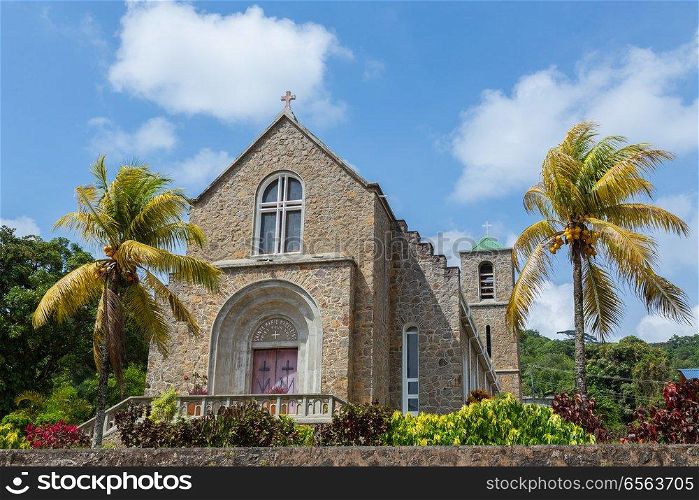 Sainte Marie Madeleine church in Quatre Bornes Mahe Seychelles.. Sainte Marie Madeleine church in Quatre Bornes Mahe Seychelles