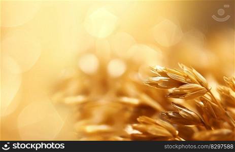 Saisonal wheat field in luminous golden colors. Close-up with short depth of field and abstract bokeh. Background for a nutrition concept. copy space. Saisonal wheat field in luminous golden colors. Close-up with short depth of field and abstract bokeh. Background for a nutrition concept.