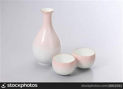 Sake bottle and small sake cup