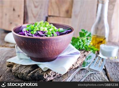salad in bowl and on a table