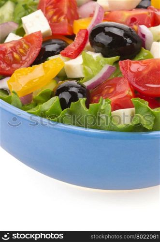 salad in bowl isolated on white background