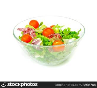 Salad isolated over white