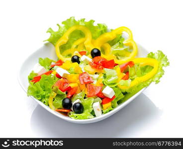 Salad isolated over white