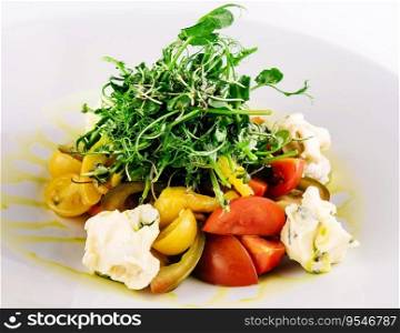 salad of different tomatoes on plate