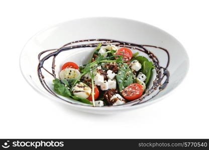 salad of vegetables and meat on dish