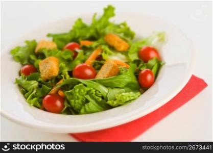 Salad on plate, close-up