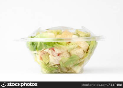 salad on white background close up