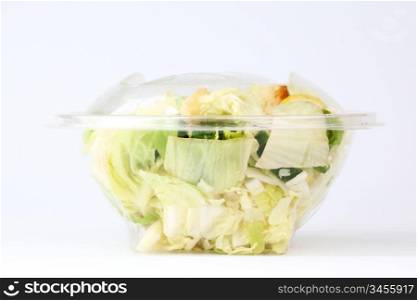 salad on white background close up