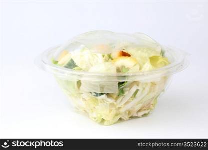 salad on white background close up