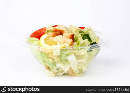 salad on white background close up